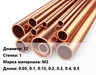 Труба медная 12 s=1 Марка: М2 L=0.05,0.1,0.15,0.2,0.3,0.4,0.5,1, шт, м/д, заготовка цена от 281.25 Тг / т, где купить, условия доставки в Кызылорде и Кызылординской области